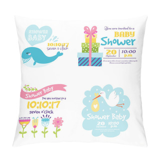 Personality  Baby Shower Invitation Vector Card Pillow Covers