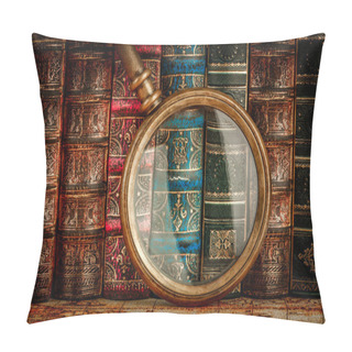 Personality  Ancient Old Books And Magnifying Glass Pillow Covers