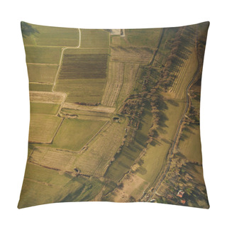 Personality  Aerial View Of Agricultural Fields On Summer Sunset, Europe Pillow Covers