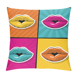 Personality  Sexy Lips Pop Art Icons Pillow Covers