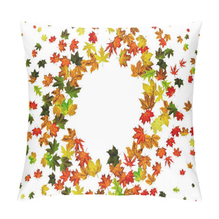 Personality  Autumn Leaves Falling. Season Pattern Isolated On White Background. Thanksgiving Concept Pillow Covers