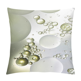Personality  Abstract Background From Mixed Water And Oil Bubbles In Light Green And Grey Color Pillow Covers