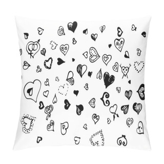 Personality  Hand Drawn Hearts Pillow Covers