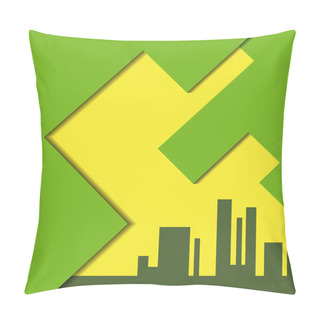 Personality  City Silhouette And Abstract Sky Pillow Covers
