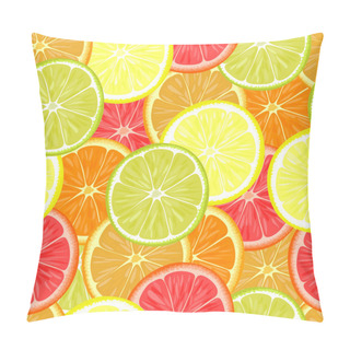 Personality  Repeating Seamless Pattern Of Different Citruses. Pillow Covers