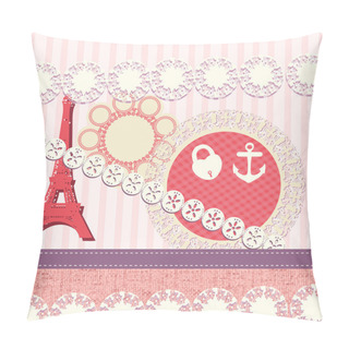 Personality  Cute Scrapbook Elements In French Style Pillow Covers