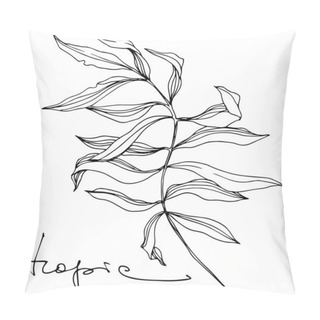 Personality  Vector Tropical Palm Leaves. Black And White Engraved Ink Art. Isolated Flowers Illustration Element. Pillow Covers