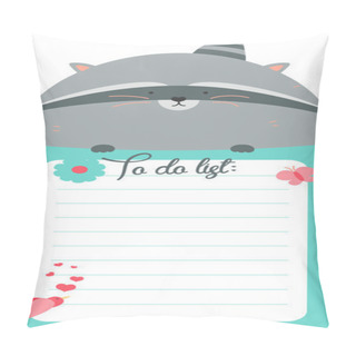 Personality  To Do List With Cute Raccoon Pillow Covers