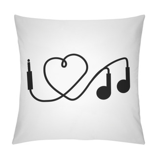 Personality  I Love Music. Headphones Pillow Covers