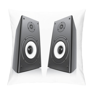Personality  Pair Of Black Loud Speakers Pillow Covers