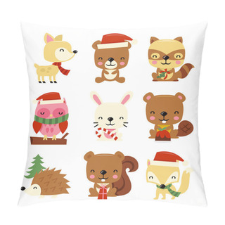 Personality Christmas Woodland Creatures Pillow Covers