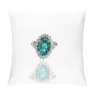 Personality  Jewelry From Gold And Silver With Precious Stones On A White Background In High Quality And Resolution Pillow Covers