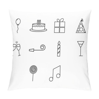 Personality  Vector Icon Set For Birthday And Parties Pillow Covers