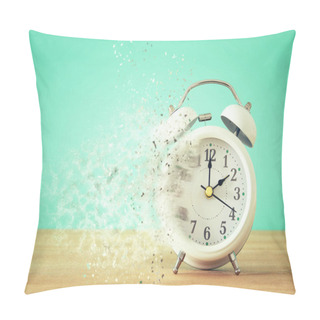 Personality  Vintage Clock As Time Passing And Pass Away Concept. Pillow Covers