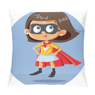 Personality  Super Heroine Girl Vector Illustration Cartoon Pillow Covers