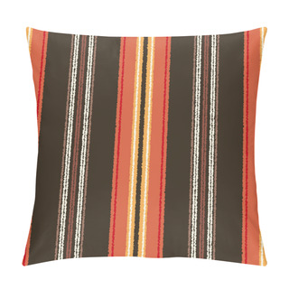 Personality  Brown Orange Vertical Stripes Fabric Pattern Pillow Covers