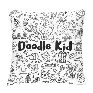 Personality  Hand Drawn Kids Doodle Set,Doodle Style Pillow Covers