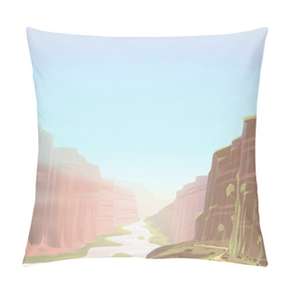 Personality  Canyon With River Landscape. Pillow Covers