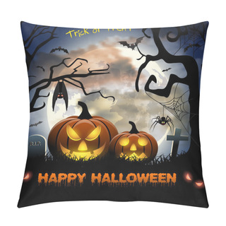 Personality  Spooky Card For Halloween. Pillow Covers