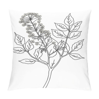 Personality  Vector Silhouette Of The Plant On Green Background Pillow Covers