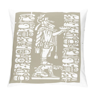 Personality  Mayan Bowl Woodblock A Pillow Covers