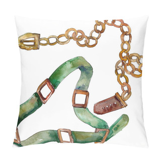 Personality  Chain And Leather Belt Sketch Fashion Glamour Illustration In A Watercolor Style. Watercolour Drawing Fashion Aquarelle. Pillow Covers