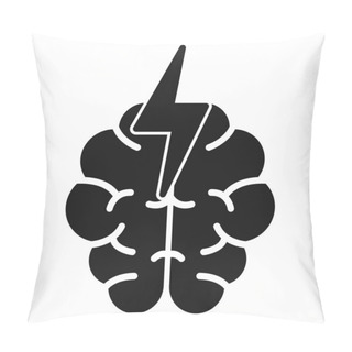 Personality  Fast Brain Memory Icon Simple Vector. Work Health. System Effort Study Pillow Covers