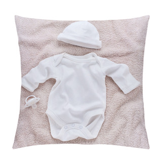 Personality  Bodysuit Near A Hat And A Pacifier For Babies Pillow Covers
