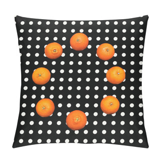 Personality  Mandarin Orange On Polka Dots Background Pillow Covers
