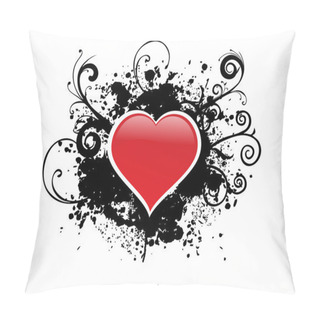Personality  Background With Black Grunge Heart Pillow Covers