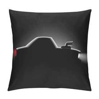 Personality  Realistic Classic Car Coupe With A Supercharger Side View In The Dark Pillow Covers