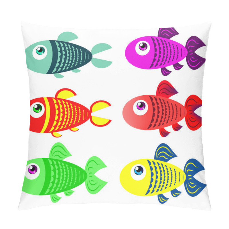 Personality  Set of colored fish in cartoon style pillow covers