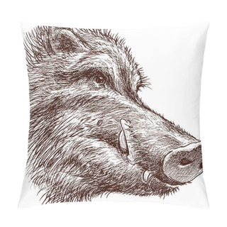 Personality  Muzzle Of A Wild Boar Pillow Covers
