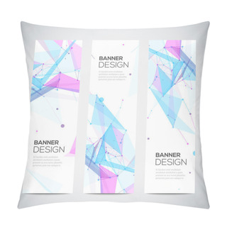 Personality  Vector Vertical Banners Set With Polygonal Abstract Shapes, Circles, Lines, Triangles Pillow Covers