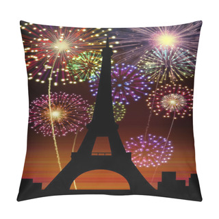 Personality  Fireworks Happy New Year Paris City Pillow Covers