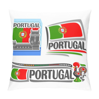 Personality  Vector Illustration Of The Logo For Portugal Pillow Covers