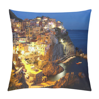 Personality  Manarola Village At Night, Cinque Terre Pillow Covers