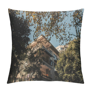 Personality  Green Trees Near House With Large Balconies Pillow Covers