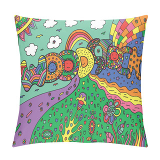 Personality  Graphic Image With Woodstock Word Pillow Covers