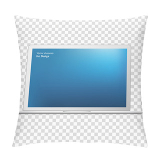 Personality  Modern Laptop Isolated On White Pillow Covers