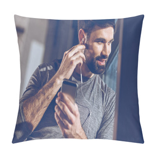 Personality  Man Listening Music In Earphones Pillow Covers