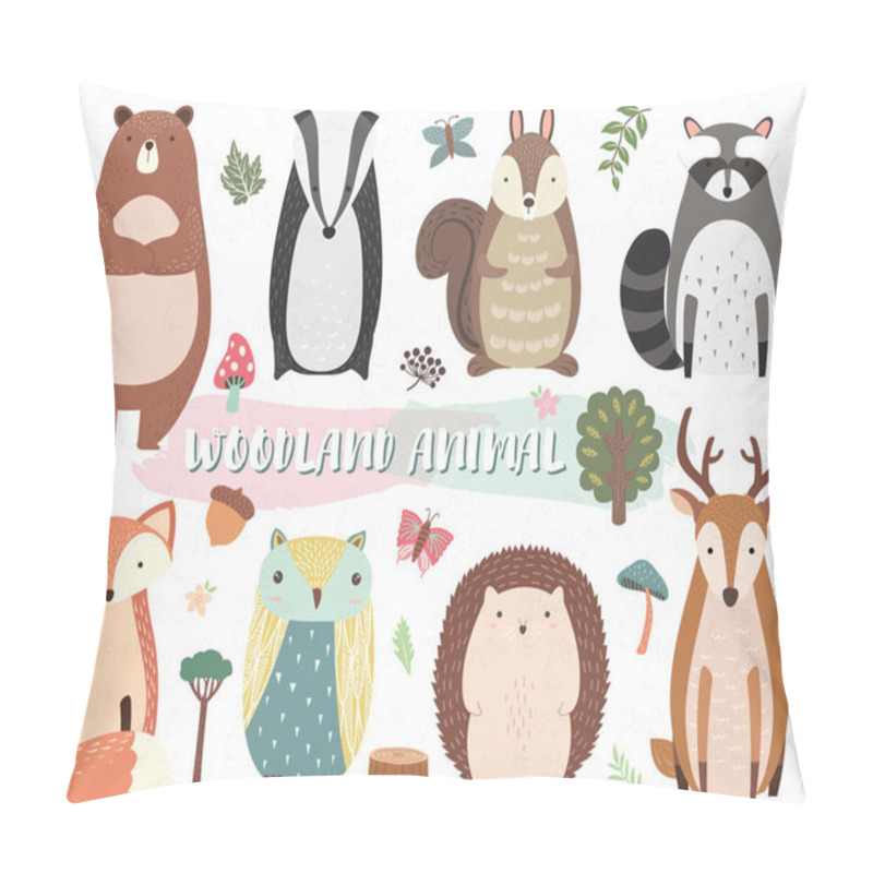 Personality  Cute Woodland Animal Collection Set.  pillow covers