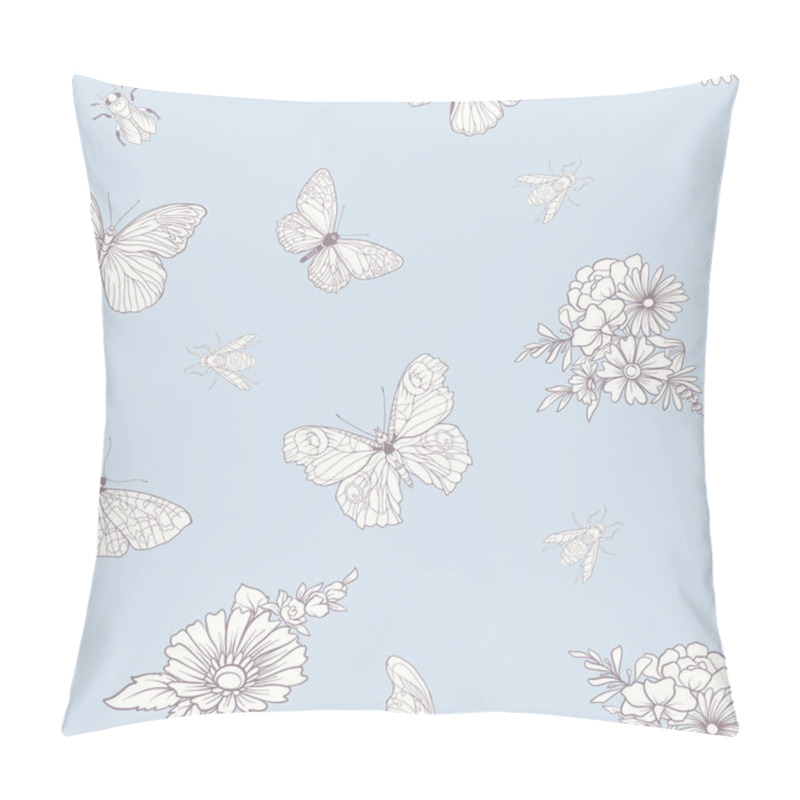 Personality  Floral seamless pattern with butterflies pillow covers