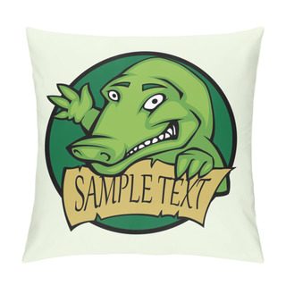 Personality  Happy Dinosaur Tag. Vector Illustration Pillow Covers