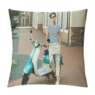 Personality  Young Man With Scooter  Pillow Covers