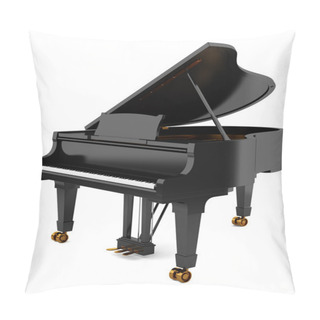 Personality  Black Grand Piano Isolated On White Background Pillow Covers