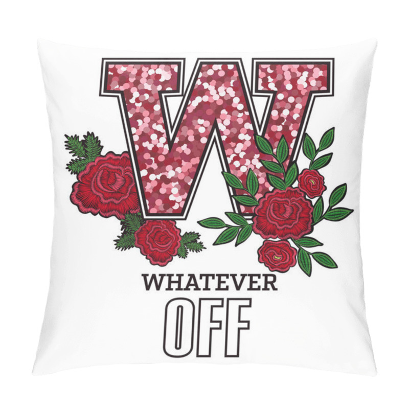 Personality  Embroidery flowers with type print. Fashion t-shirt. pillow covers