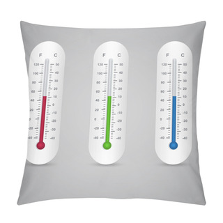 Personality  Thermometers Set,  Vector Illustration  Pillow Covers
