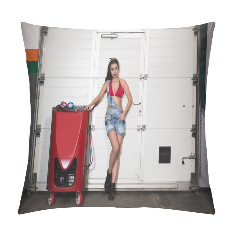 Personality  Car mechanic woman pillow covers