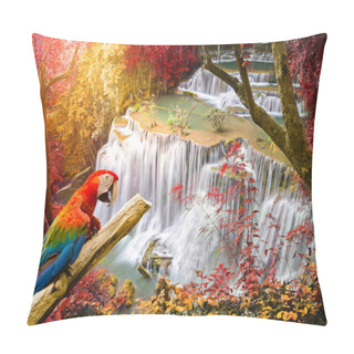 Personality  Deep Forest Waterfall ,Huay Mae Khamin, Kanchanaburi ,Thailand Pillow Covers
